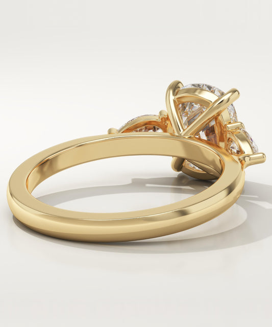 Elongated Cushion Cut Three stone Lab-Grown Diamond Engagement Ring