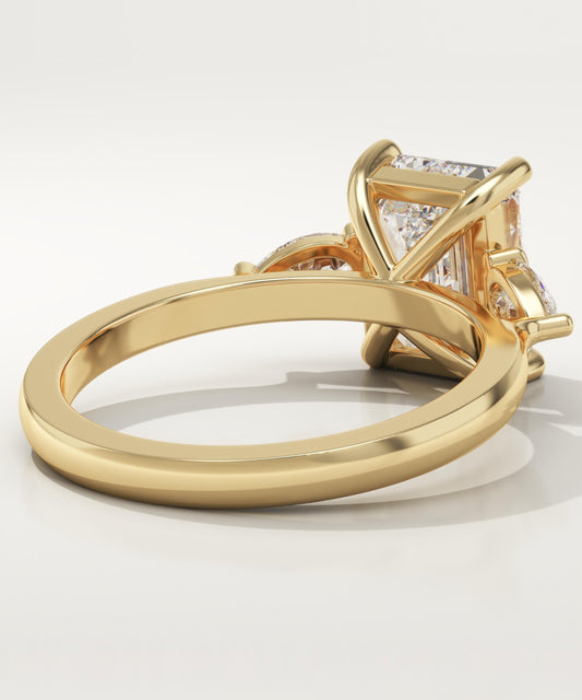 Emerald Cut Three Stone Lab-Grown Diamond Engagement Ring