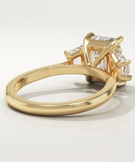 Emerald Cut Three Stone Lab-Grown Diamond Engagement Ring