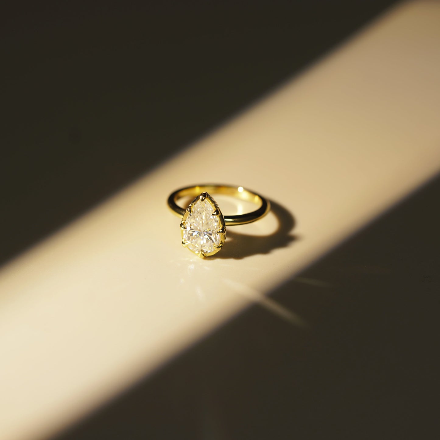 Pear Cut Solitaire Lab-Grown Diamond Engagement Ring