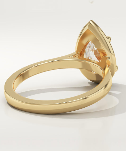 Pear Cut Solitaire Cathedral Lab-Grown Diamond Engagement Ring