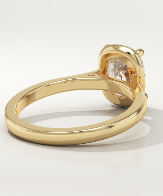 Elongated Cushion Cut Solitaire Cathedral Lab-Grown Diamond Engagement Ring