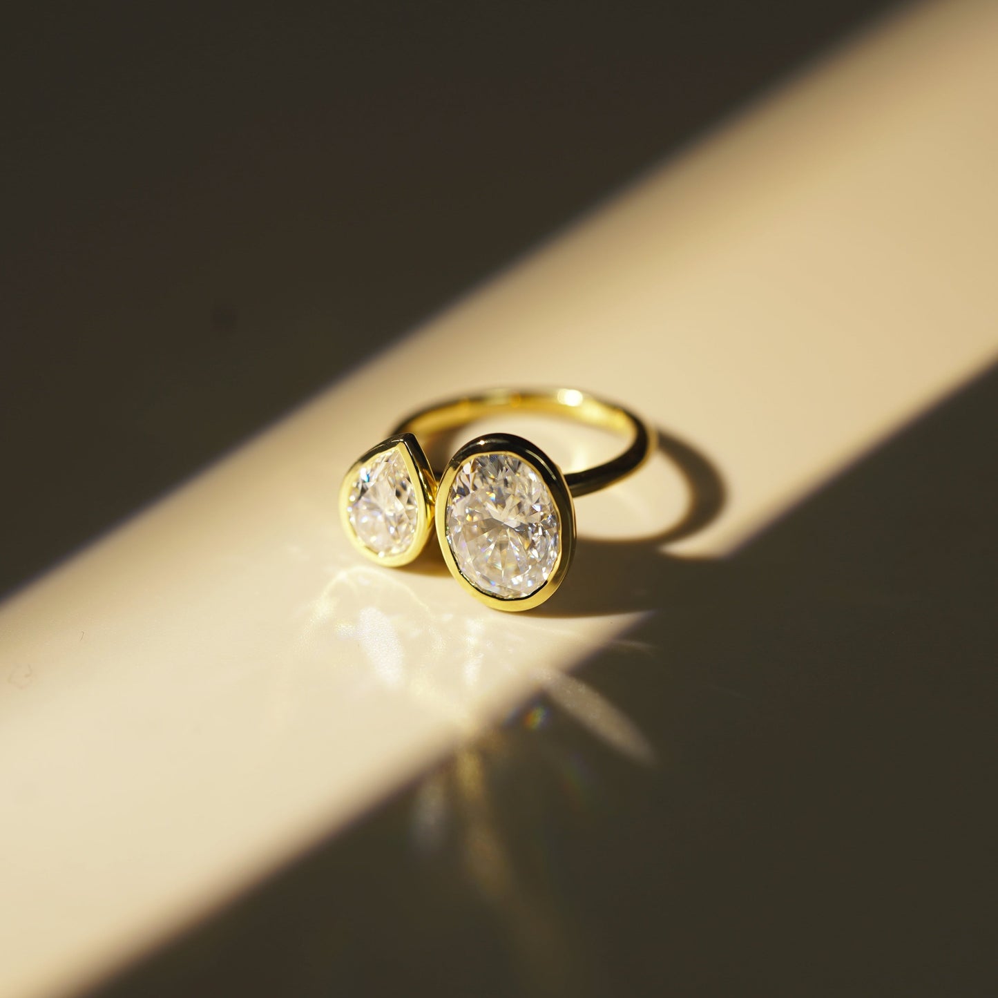 4.25 TCW Oval & Pear Cut Toi Et Moi Lab-Grown Diamond Engagement Ring