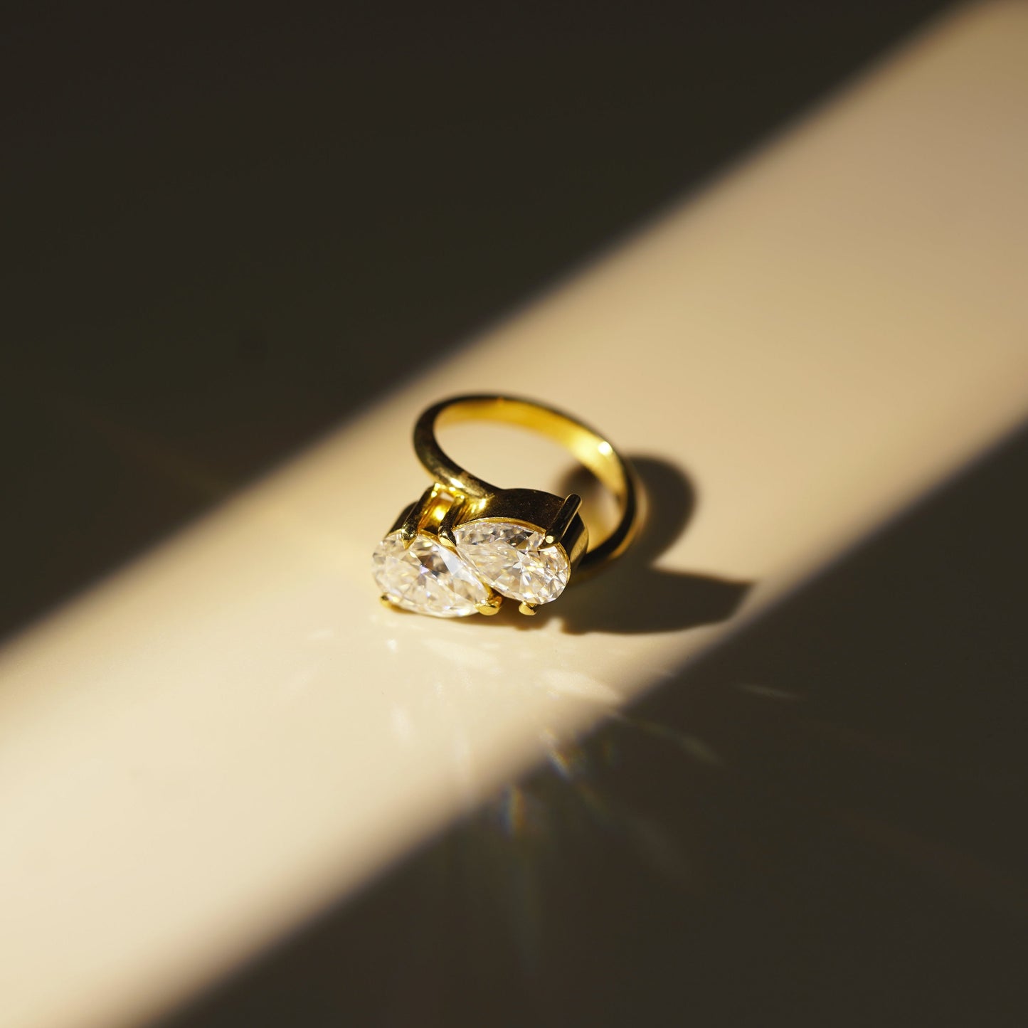 3.5 TCW Pear Cut Toi Et Moi Lab-Grown Diamond Engagement Ring