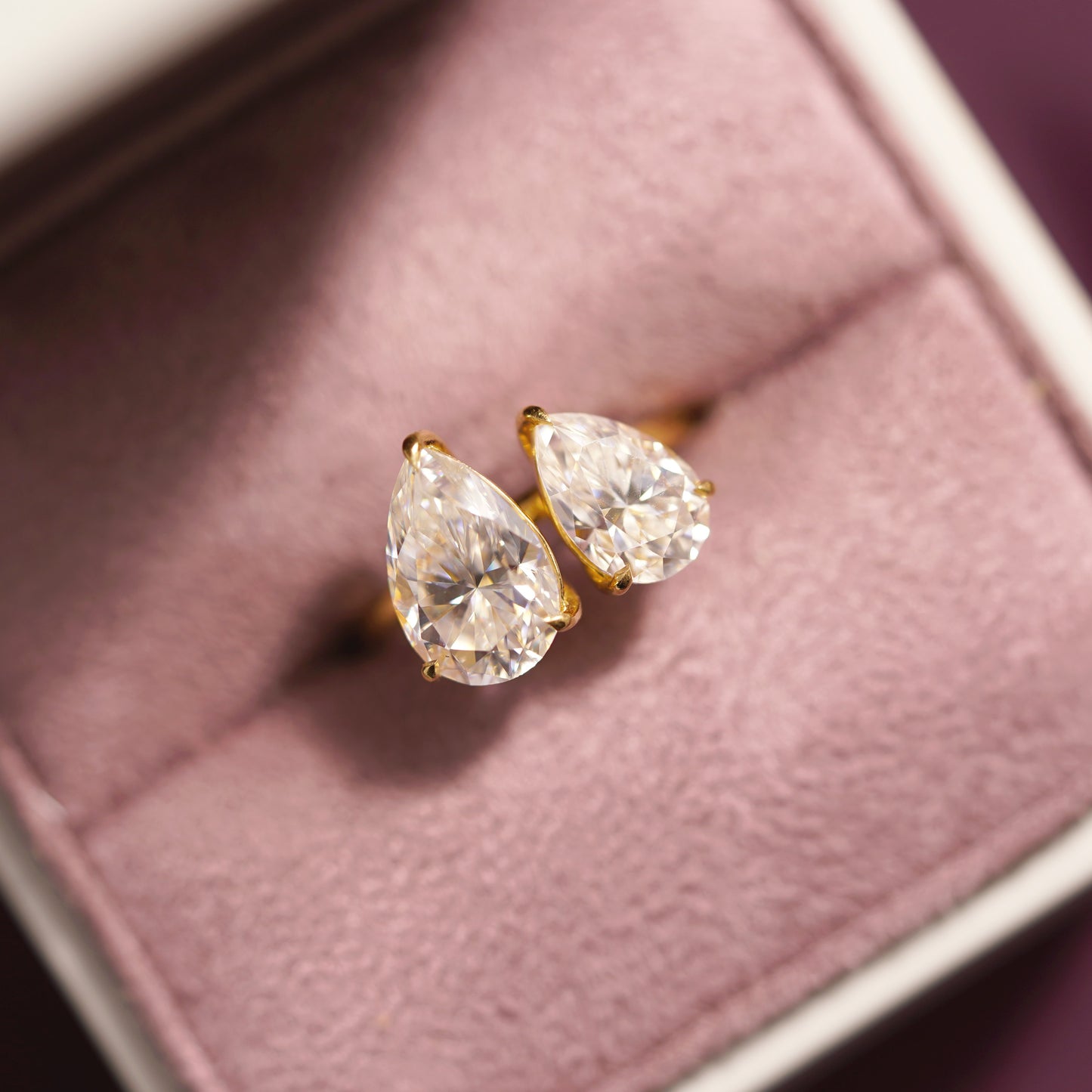 4.5 TCW Pear Cut Toi Et Moi Lab-Grown Diamond Engagement Ring