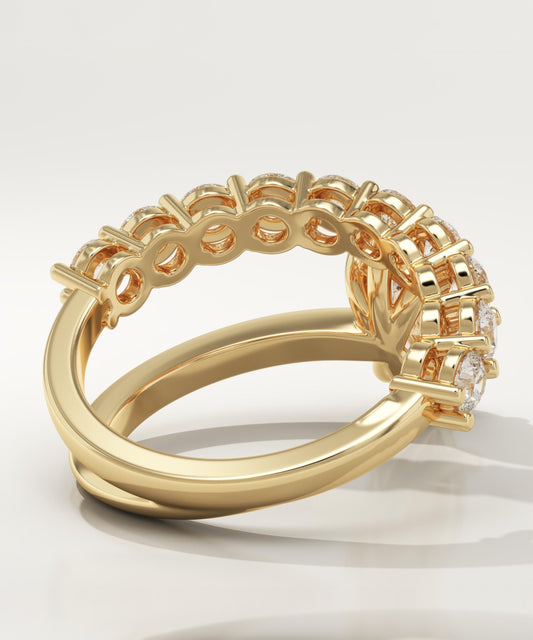 Marquise Cut Pave Lab-Grown Diamond Engagement Ring