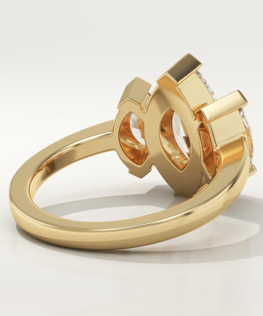 Marquise Cut Three Stone Lab-Grown Diamond Engagement Ring