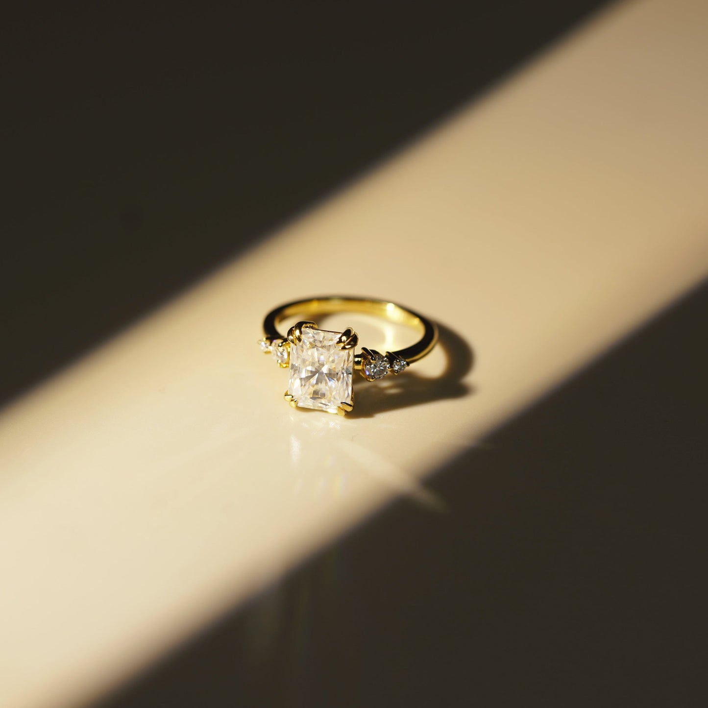 Radiant Cut Cluster Lab-Grown Diamond Engagement Ring