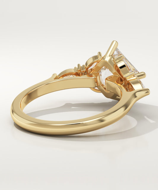 Princess Cut Nature Inspired Lab-Grown Diamond Engagement Ring