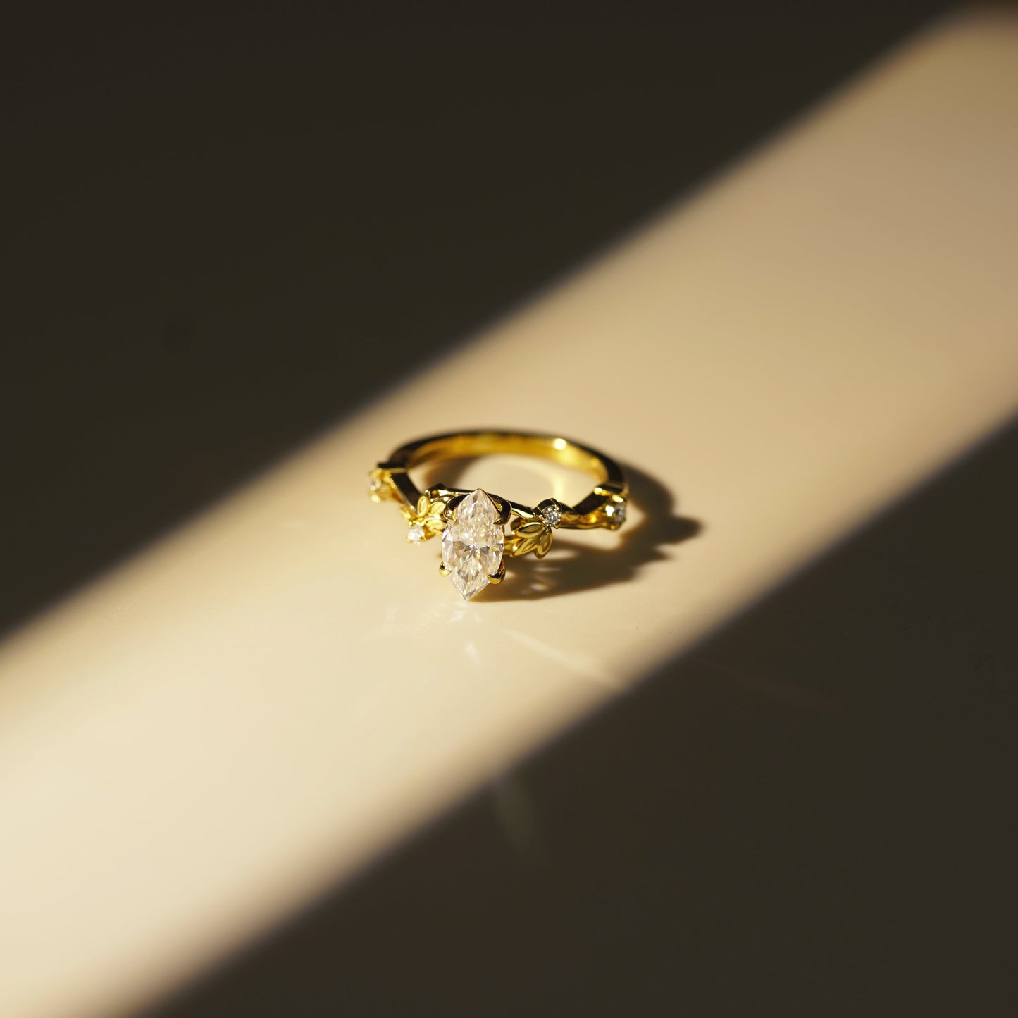 Marquise Cut Nature Inspired Lab-Grown Diamond Engagement Ring