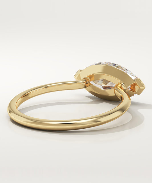 East West Marquise Cut Solitaire Lab-Grown Diamond Engagement Ring