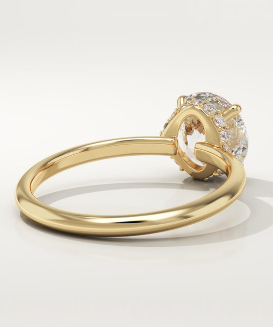 Round Cut Hidden Halo Lab-Grown Diamond Engagement Ring