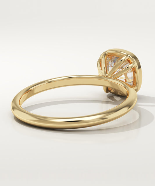 Cushion Cut Bezel Lab-Grown Diamond Engagement Ring
