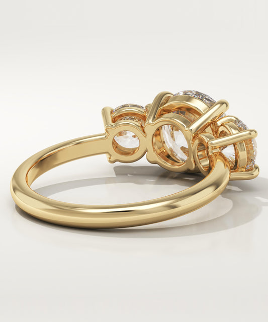 Round Cut Three Stone Lab-Grown Diamond Engagement Ring