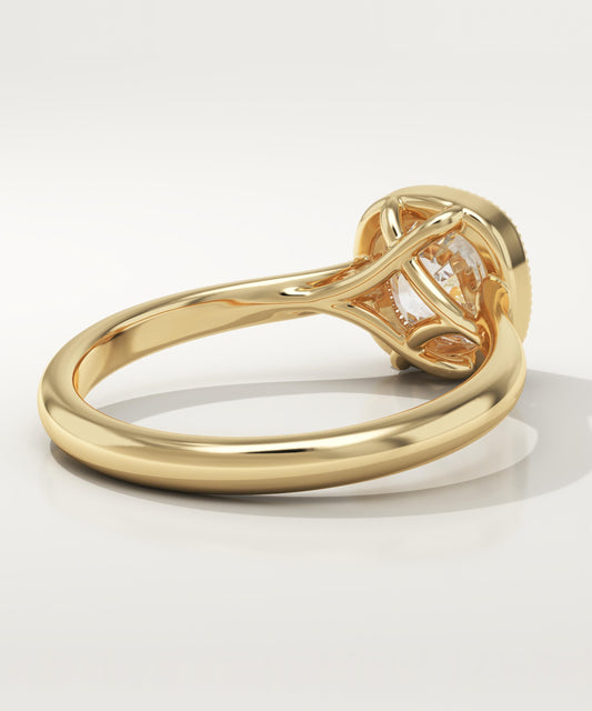 Cushion Cut Bezel Lab-Grown Diamond Engagement Ring