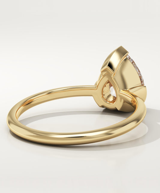 Pear Cut Half Bezel Lab-Grown Diamond Engagement Ring
