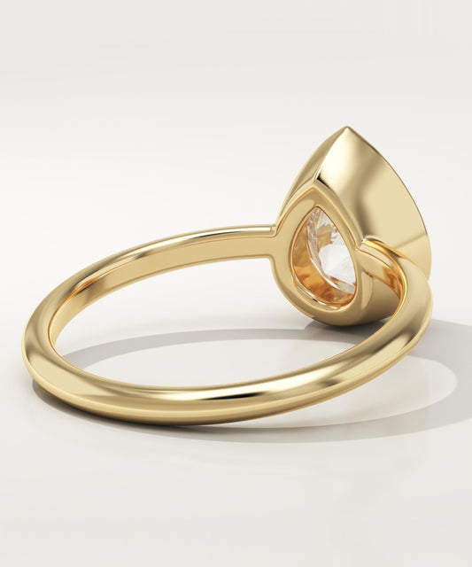 Pear Cut Bezel Lab-Grown Diamond Engagement Ring