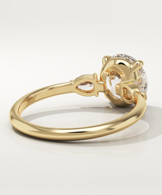 Round Cut Three Stone Lab-Grown Diamond Engagement Ring