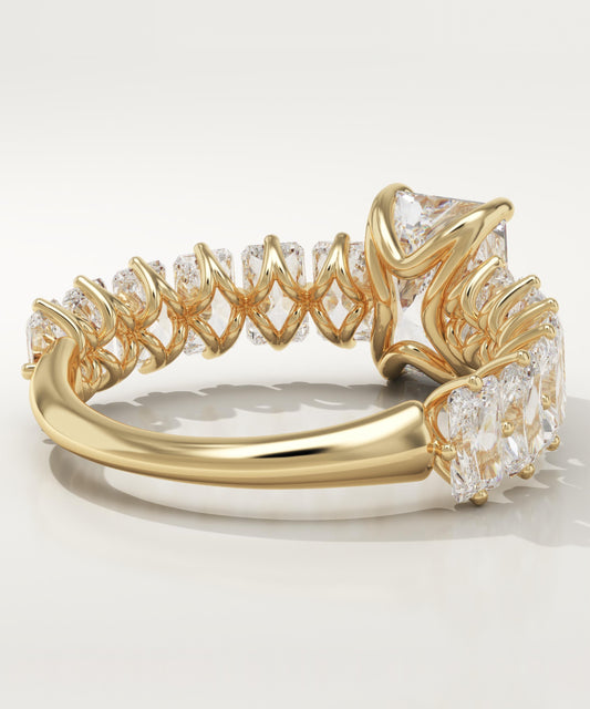 Radiant Cut Pave Lab-Grown Diamond Engagement Ring
