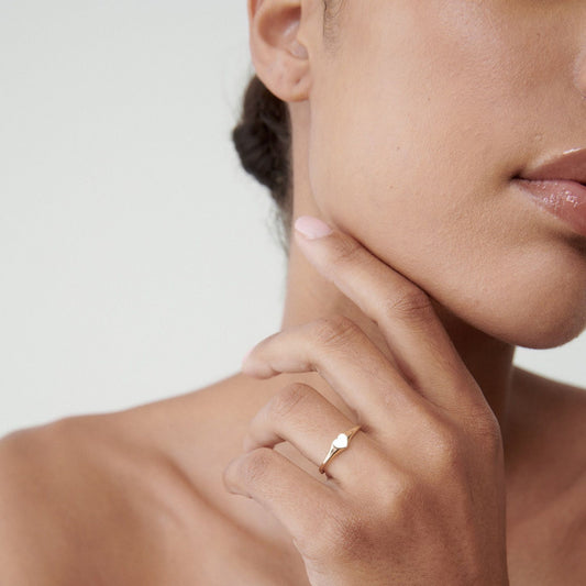 Heart Signet Wedding Band