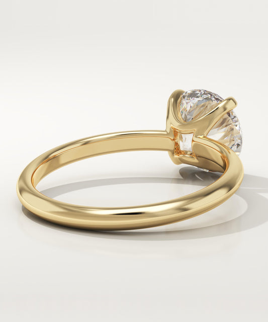 2 CT Round Cut Solitaire Moissanite Engagement Ring