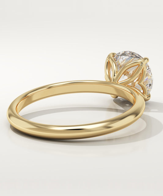 1.5 CT Round Cut Solitaire Moissanite Engagement Ring