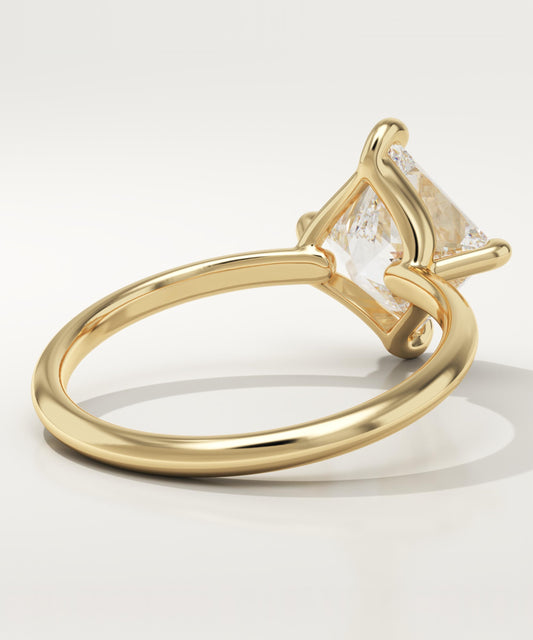 2.25 CT Princess Cut Solitaire Moissanite Engagement Ring