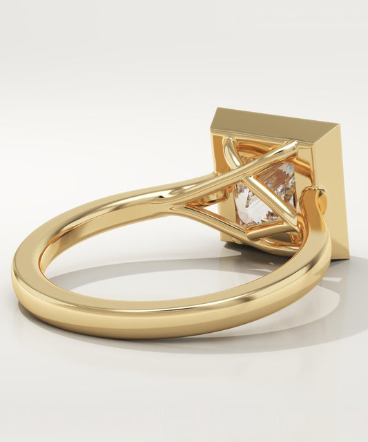 Princess Cut Bezel Lab-Grown Diamond Engagement Ring