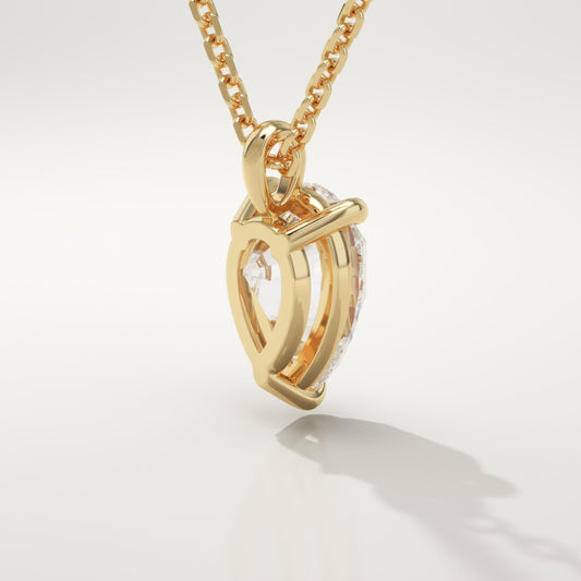 2 CT Pear Lab-Grown Diamond Solitaire Necklace