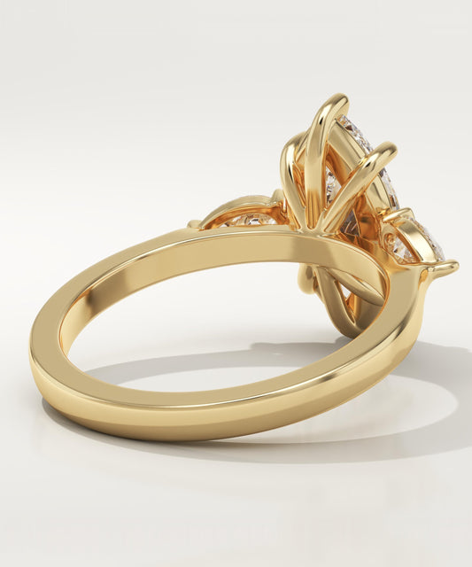 Marquise Cut Three stone Lab-Grown Diamond Engagement Ring