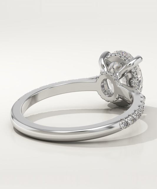 1.91 CT Oval Cut Moissanite Pave Engagement Ring (US Size 6 Ready To Ship)