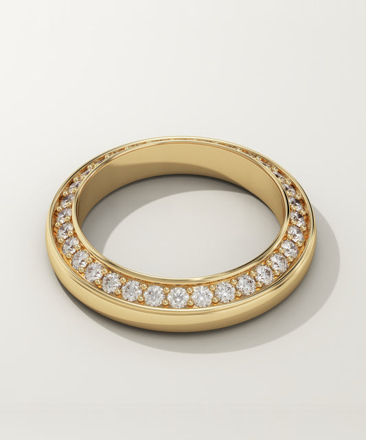 0.012 TCW Round Lab Grown Diamond Flush Setting Wedding Band (US Size 4 Ready To Ship)