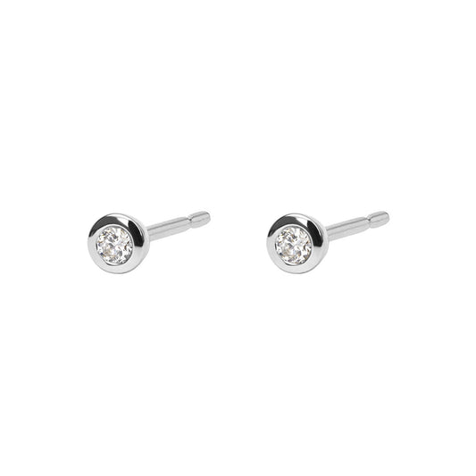 0.03 TCW Round Lab-Grown Diamond Bezel Stud Earrings