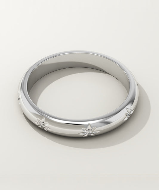 0.10 TCW Round Lab Grown Diamond Flush Setting Wedding Band (US Size 4.5 Ready To Ship)