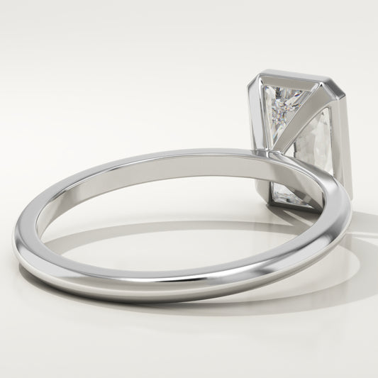 1.50 CT Radiant Cut Moissanite Bezel Engagement Ring (US Size 8 Ready To Ship)