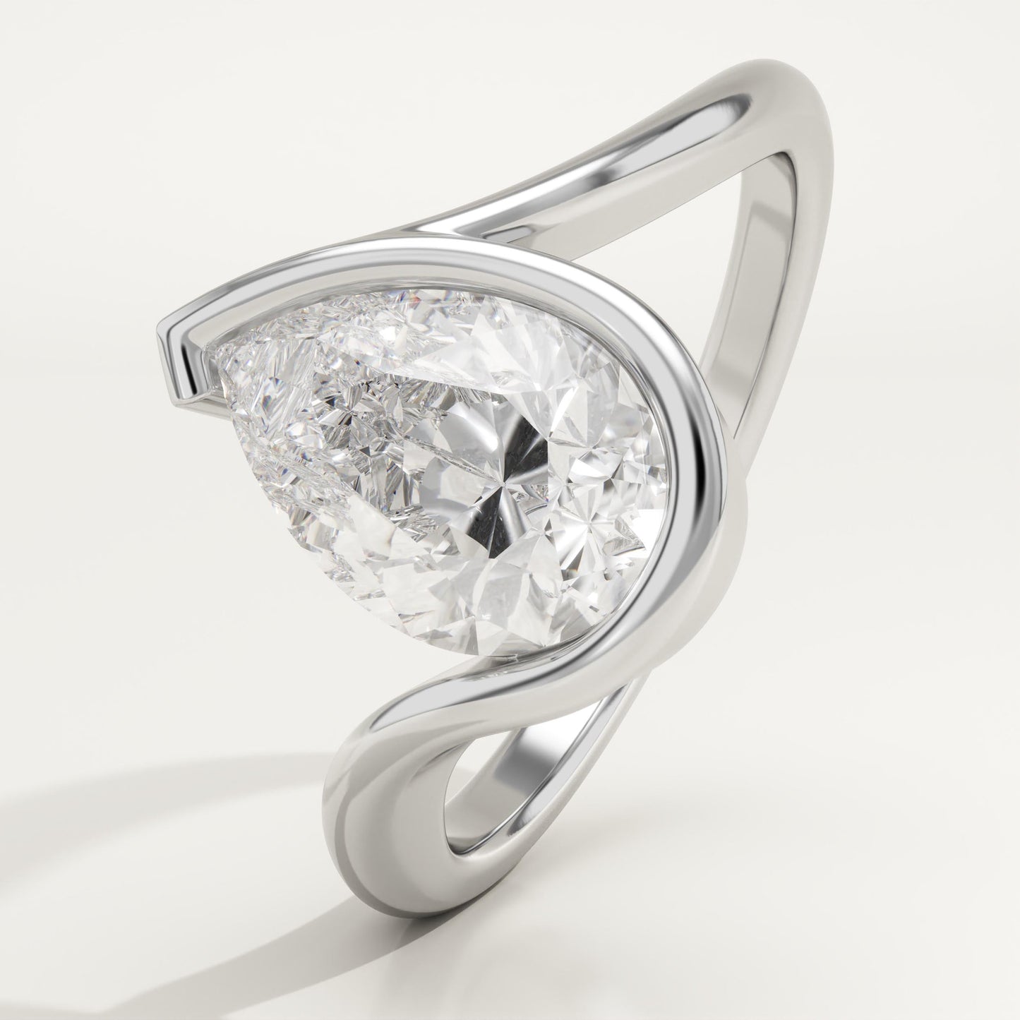 Pear Cut Solitaire Lab-Grown Diamond Engagement Ring