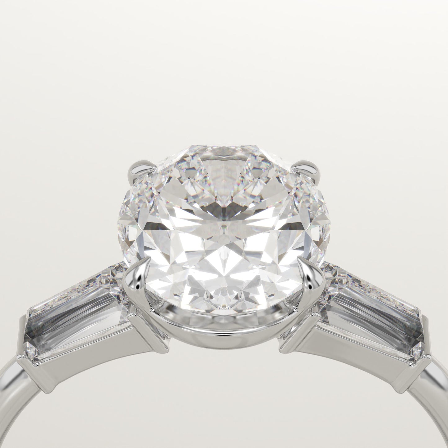 1.75 CT Oval Cut Three Stone Moissanite Engagement Ring