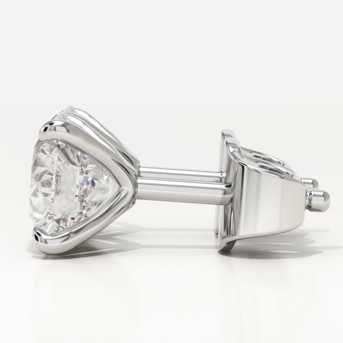1 TCW Round Lab-Grown Diamond Stud Earrings