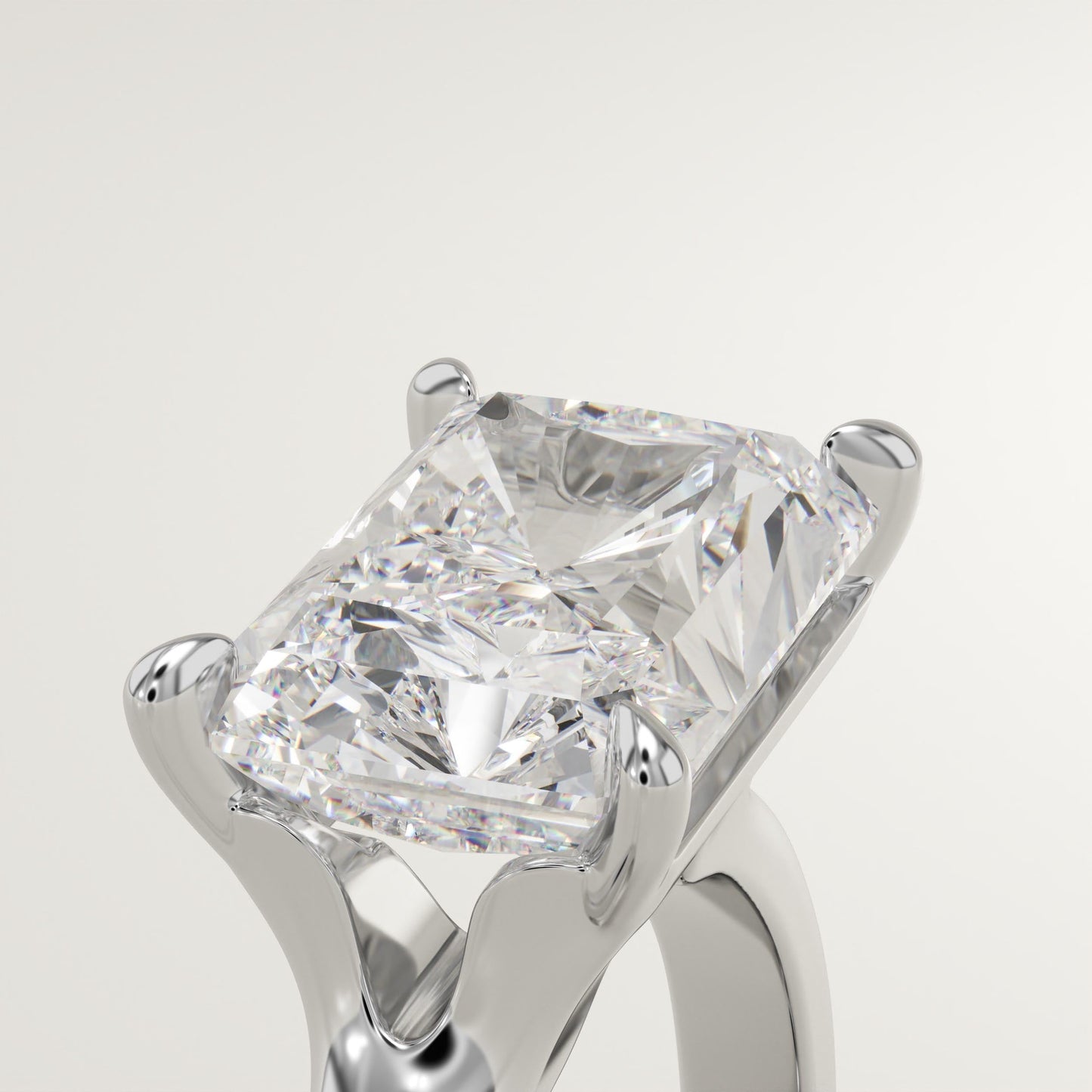 East West Radiant Cut Solitaire Lab-Grown Diamond Engagement Ring