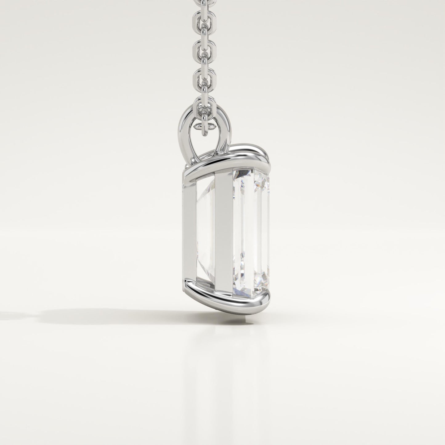 2 CT Emerald Cut Lab-Grown Diamond Solitaire Necklace