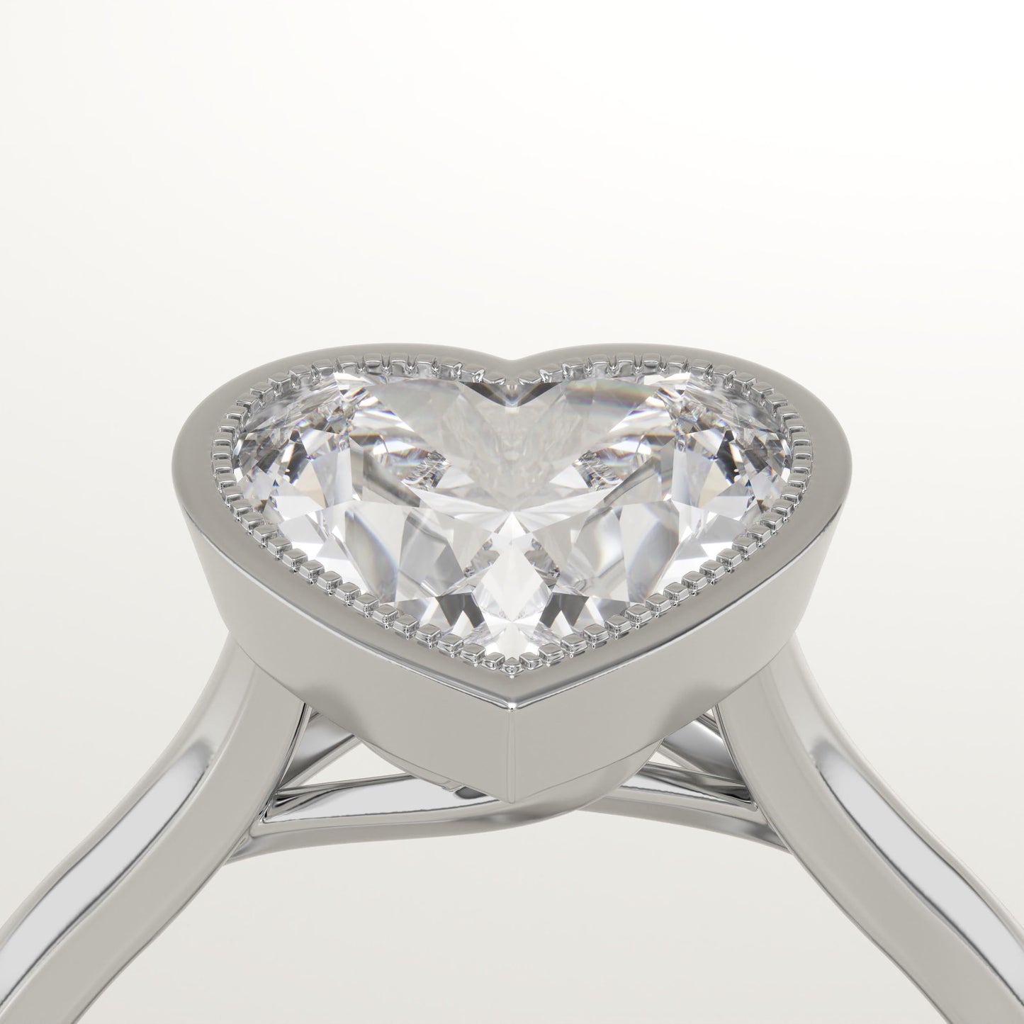 Heart Cut Bezel Lab-Grown Diamond Engagement Ring