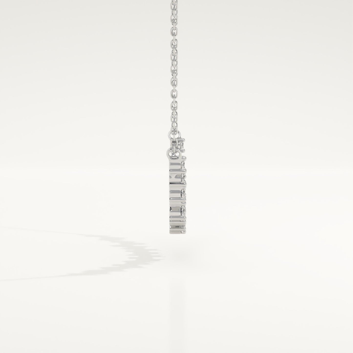 0.65 TCW Round Lab-Grown Diamond Cluster Charm Necklace