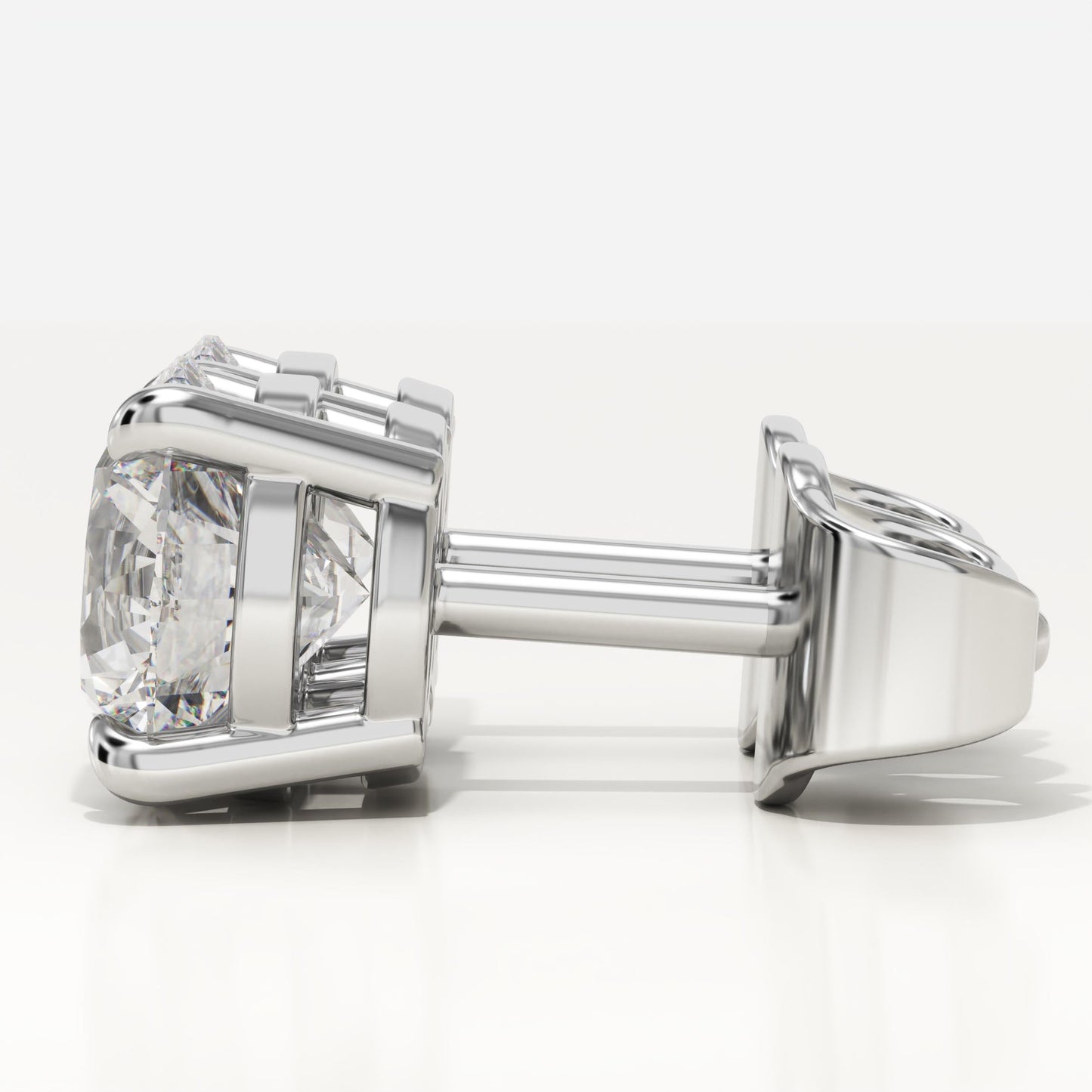 1 TCW Round Lab-Grown Diamond Stud Earrings