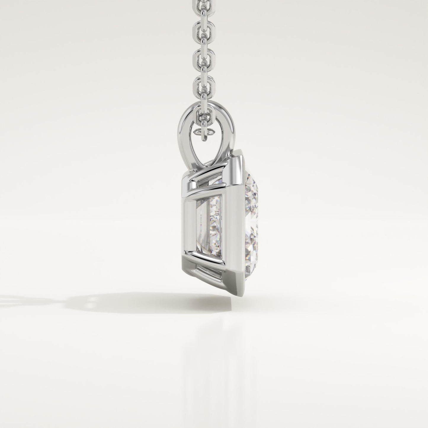 2 CT East West Emerald Lab-Grown Diamond Solitaire & Bezel Necklace