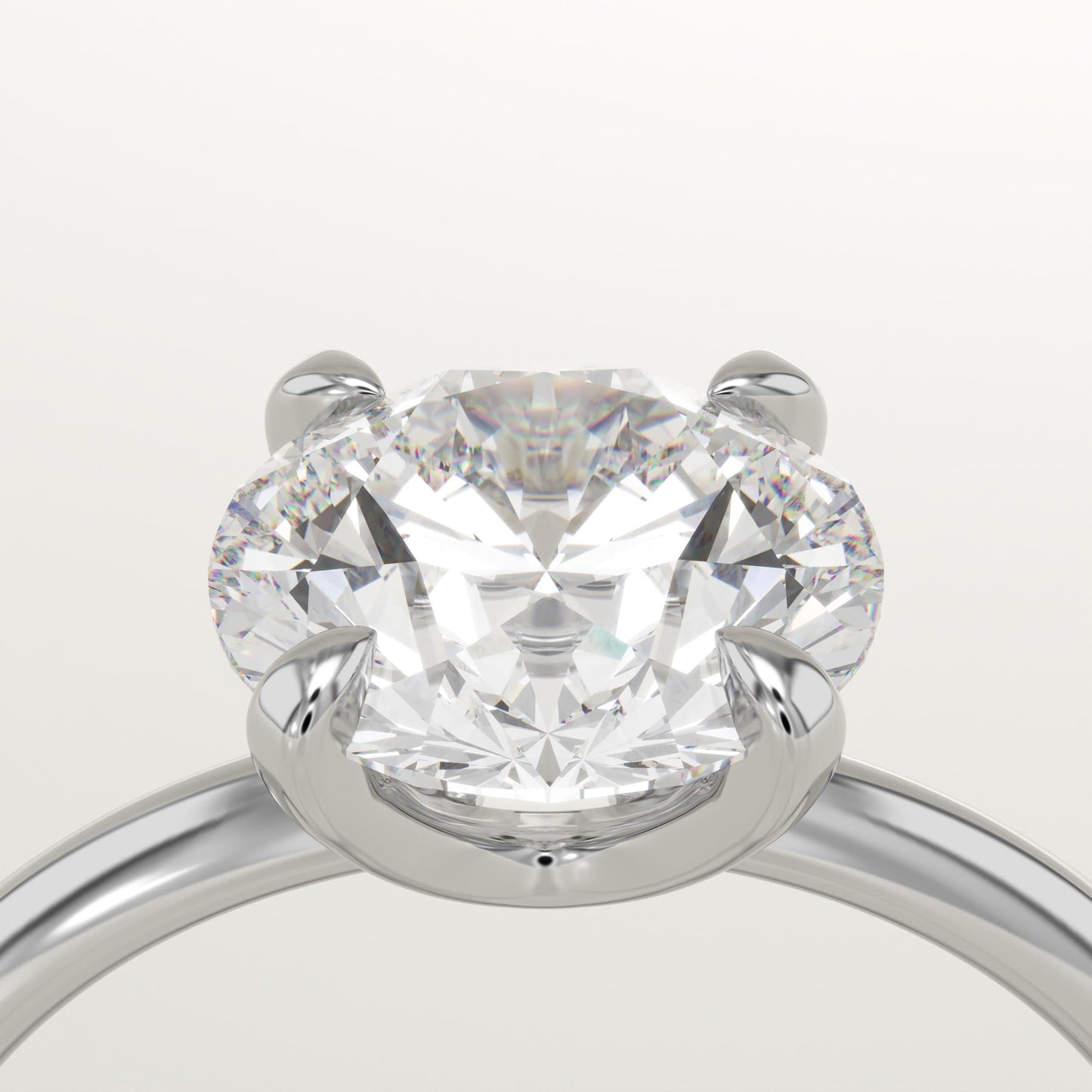 2 CT Round Cut Solitaire Moissanite Engagement Ring
