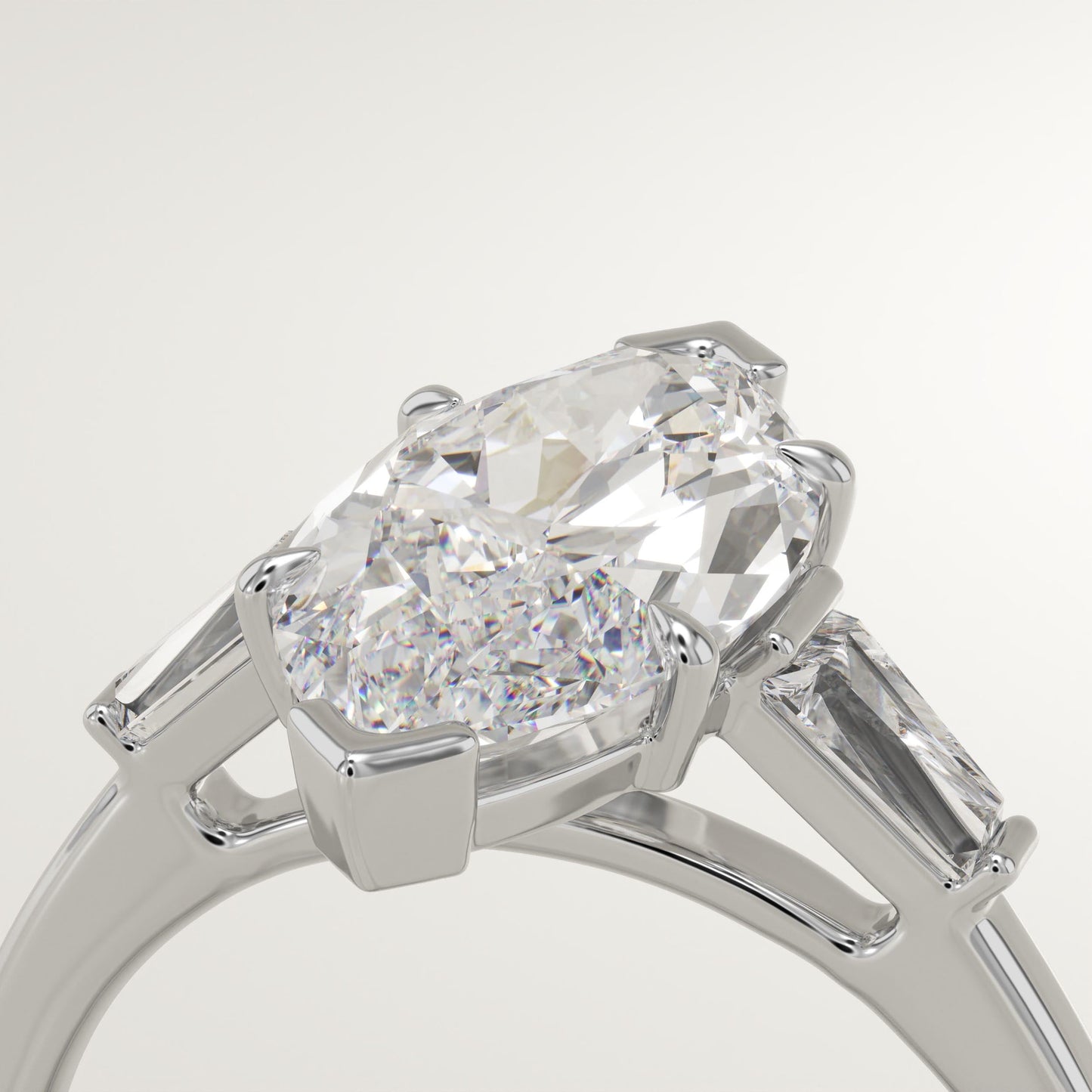 Marquise Cut Three Stone Lab-Grown Diamond Engagement Ring