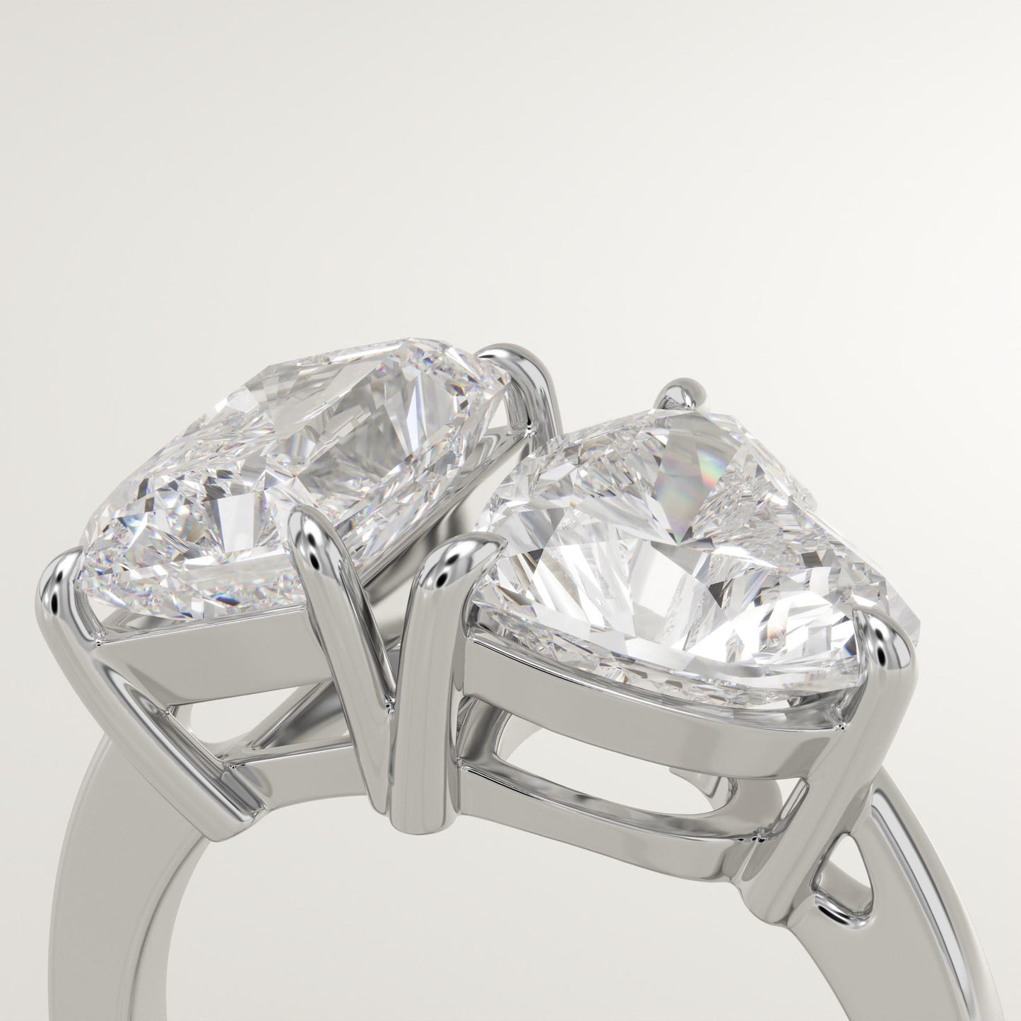 4.75 TCW Radiant & Heart Cut Toi Et Moi Lab-Grown Diamond Engagement Ring