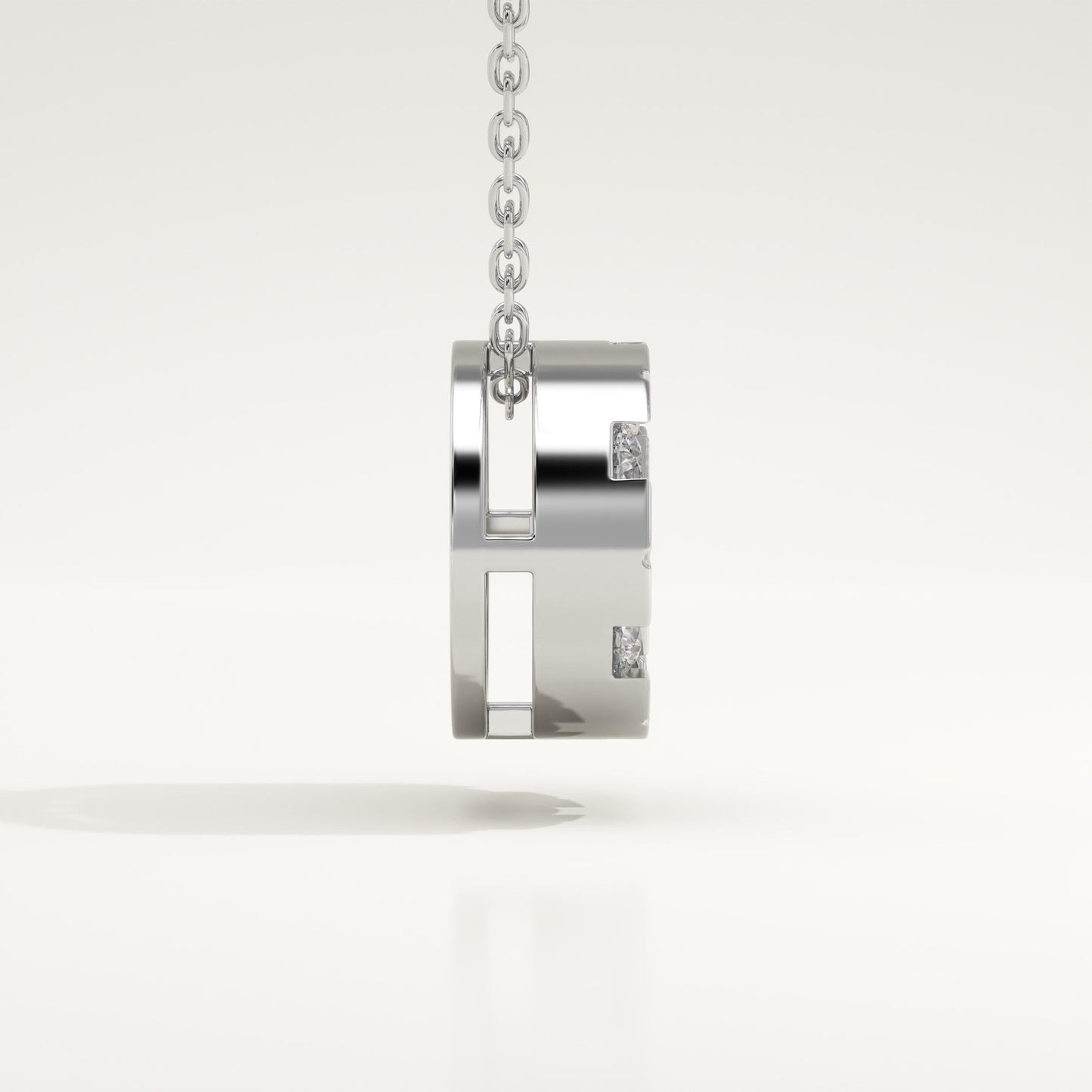 0.57 TCW Round Lab-Grown Diamond Circle Charm Necklace