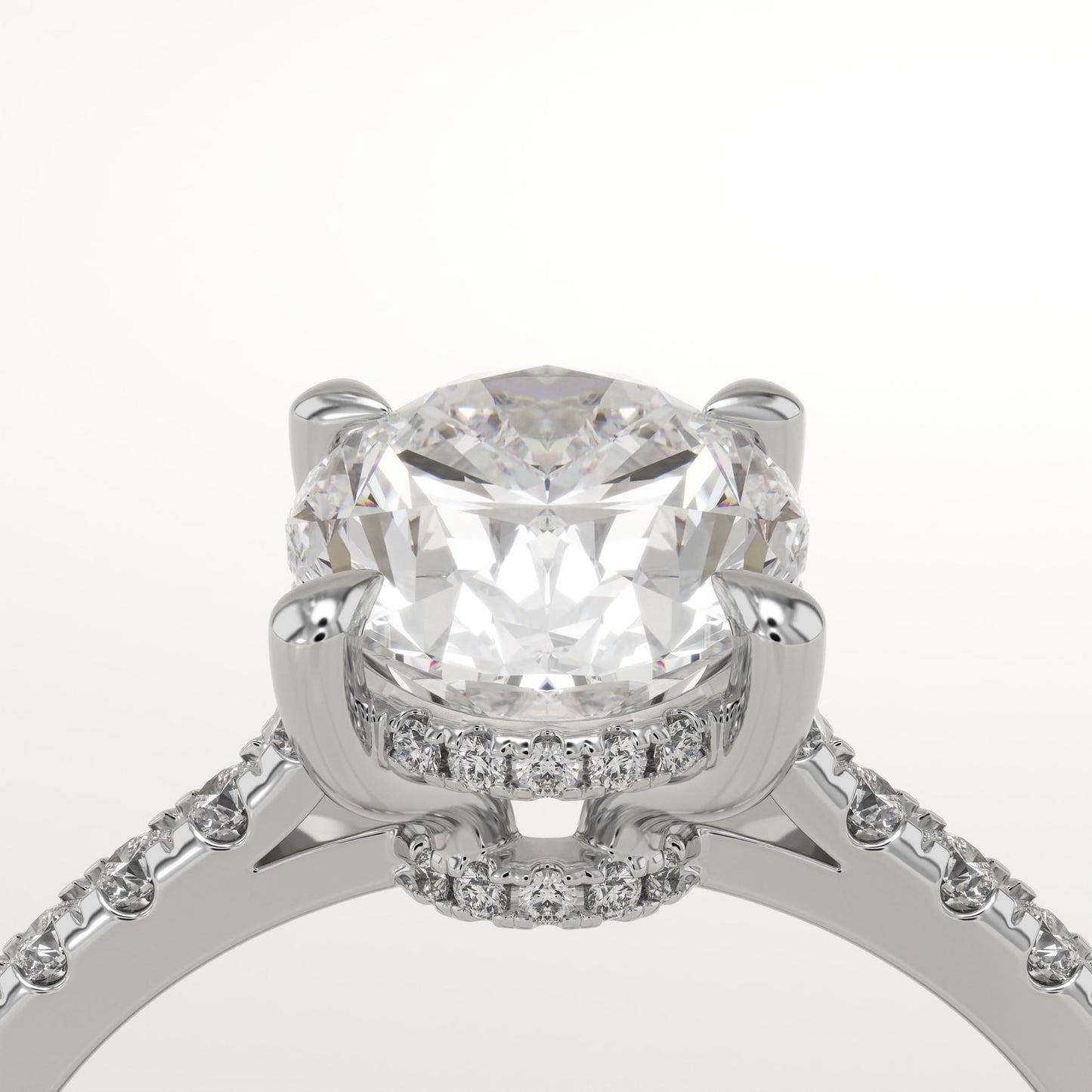 1.91 CT Oval Cut Moissanite Pave Engagement Ring (US Size 6 Ready To Ship)