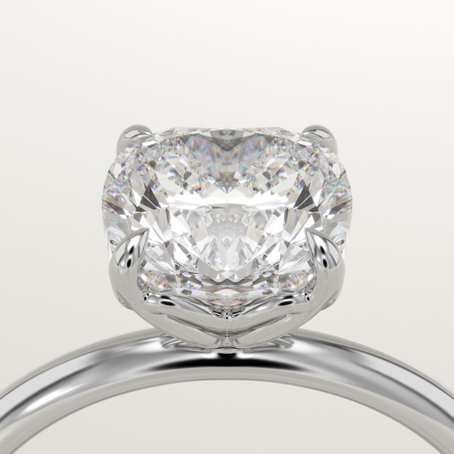 Cushion Cut Solitaire Lab-Grown Diamond Engagement Ring